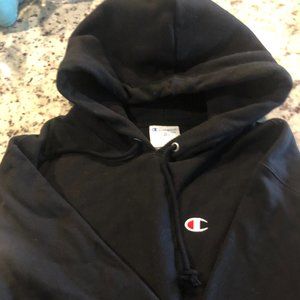 Champion Reverse Weave Hoodie Sweatshirt Black Large